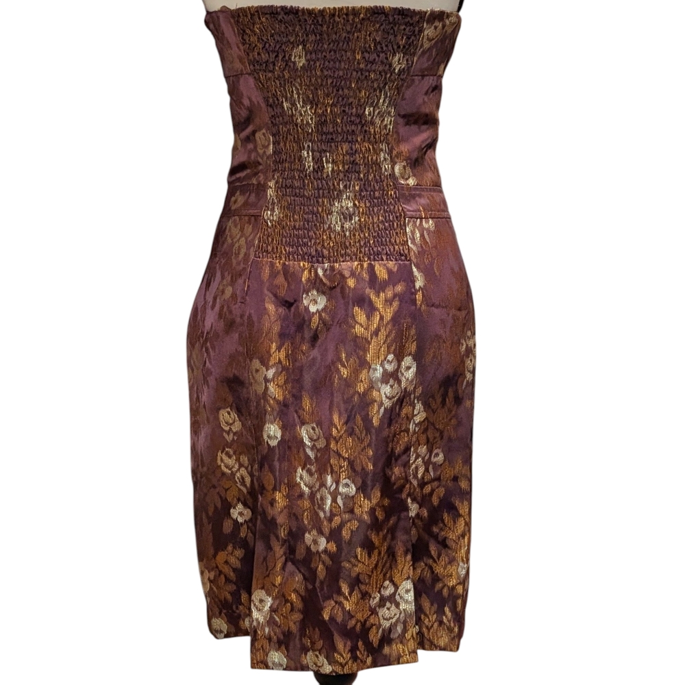 To the Max Strapless Dress in Brown and Gold - Picture 2 of 10